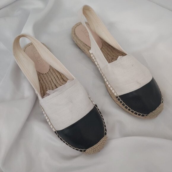 J Crew Made-In-Spain Cap Toe Slingback Espadrilles in Canvas Size 9.5 NWOB - Picture 2 of 7